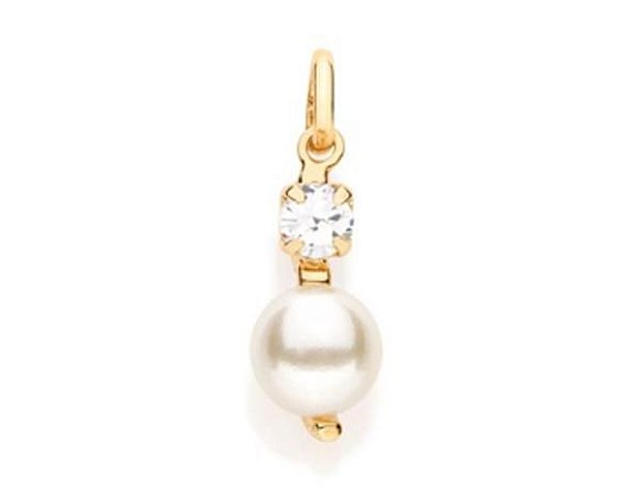 PINGENTE ROMMANEL CRISTAL COM PEROLA PENDURADA 540259
