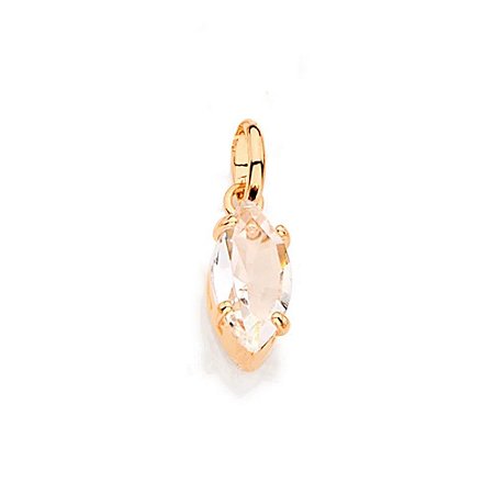 PINGENTE ROMMANEL NAVETE DE CRISTAL BRANCO FACETADO 541718