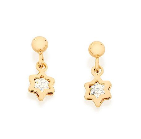 BRINCO ROMMANEL ESTRELA VAZADA E CRISTAL - 523193