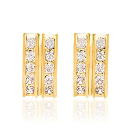 BRINCO ROMMANEL RETANGULAR COM CRISTAIS - 522718