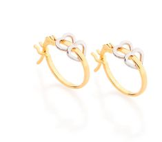 BRINCO ROMMANEL DOURADO ARGOLA INFANTIL COM CORAÇÕES VAZADOS EM RHODIUM – 520956