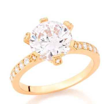 ANEL ROMMANEL DOURADO COM ZIRCÔNIA BRANCO 511649