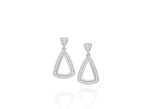 BRINCO ROMMANEL RHODIUM TRIANGULAR CRAVEJADAS DE ZIRCÔNIAS 121502
