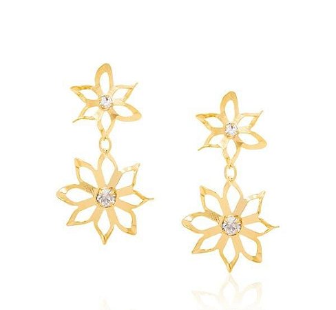 BRINCO ROMMANEL DOURADO FORMADO POR FLORES VAZADAS 523736