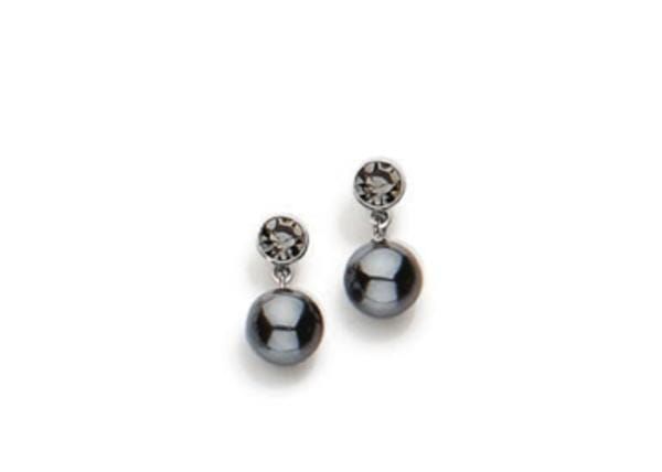 BRINCO ROMMANEL RHODIUM GRAFITE COM PÉROLA NEGRA 121237