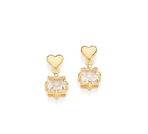 BRINCO ROMMANEL DOURADO FORMATO DE CORAÇÃO COMPOSTO POR CRISTAL 525531