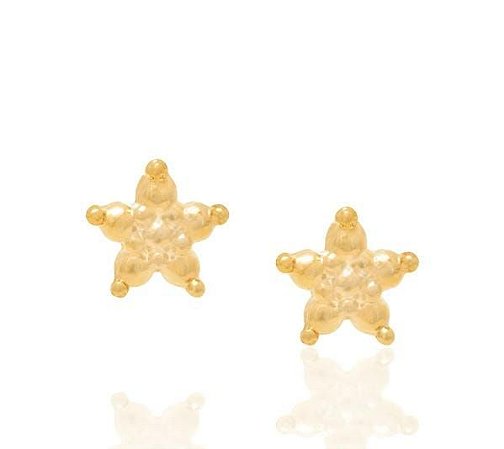 BRINCO ROMMANEL DOURADO FORMATO ESTRELA TRABALHADA COM PEQUENAS ESFERAS 525706