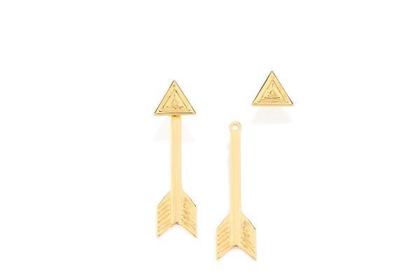 BRINCO ROMMANEL DOURADO EAR JACKET 2 EM 1 FORMATO FLECHA 525147