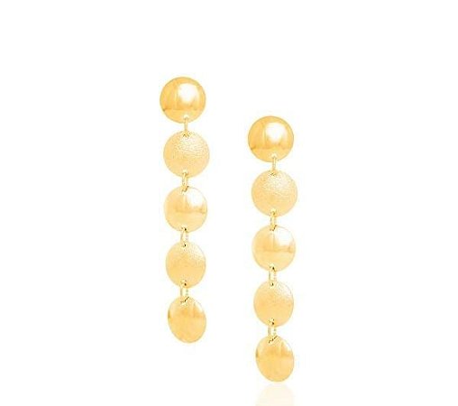 BRINCO ROMMANEL DOURADO FORMADA POR PEÇAS REDONDAS LISAS 523563