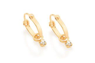 BRINCO ROMMANEL DOURADO ARGOLA COM CRISTAIS REDONDO 522959