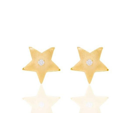 BRINCO ROMMANEL DOURADO ESTRELA PEQUENACOM ZIRCÔNIA 522104