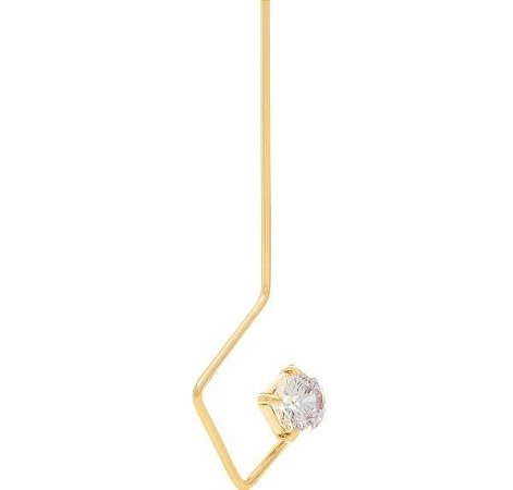 BRINCO ROMMANEL DOURADO COM FIO TORCIDO E ZIRCÔNIAS 525844-00-06