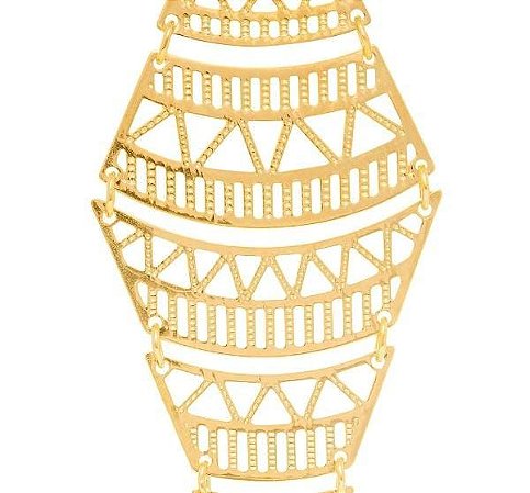 BRINCO ROMMANEL DOURADO ARTICULADO COM FORMATO DE LOSANGO 525512