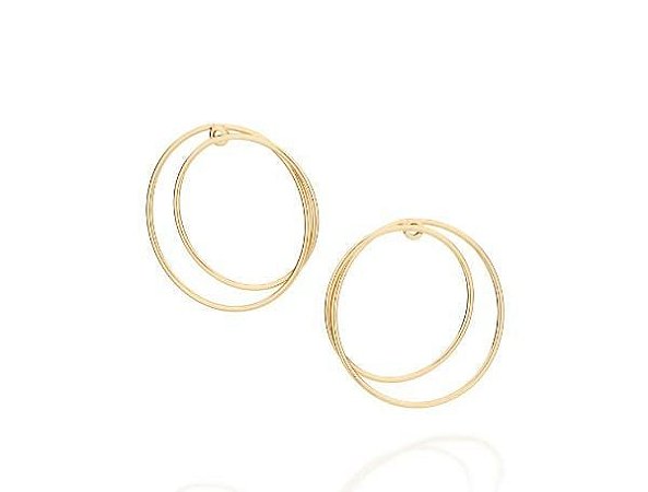 BRINCO ROMMANEL DOURADO ARGOLAS LISAS ENTRELAÇADAS 525632-00-00
