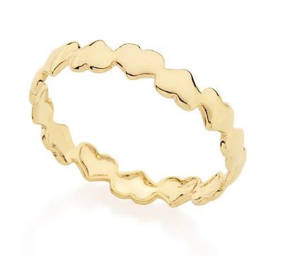 ANEL ROMMANEL FOLHEADO A OURO COM ARO FORMATO CORAÇÃO 512156