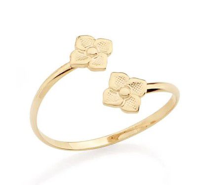 ANEL ROMMANEL FOLHEADO A OURO SKINNY FLOR 512163