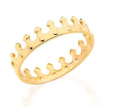 ANEL ROMMANEL FOLHEADO A OURO COROA 512036