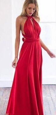 VESTIDO LONGO MULTIFORMAS VERMELHO