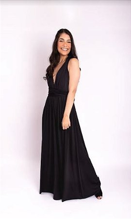VESTIDO LONGO MULTIFORMAS PRETO