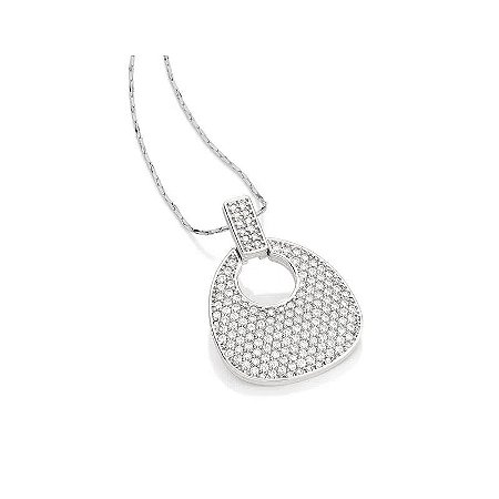 PINGENTE ROMMANEL RODHIUM PEÇAS RETANGULARES E OVAL VAZADA TODO CRAVEJADO – 140680