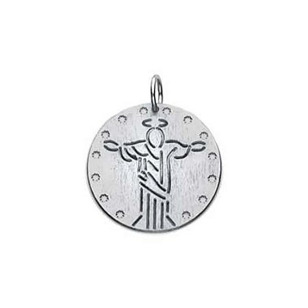 PINGENTE ROMMANEL RODHIUM REDONDO COM CRISTO REDENTOR VAZADO – 140578
