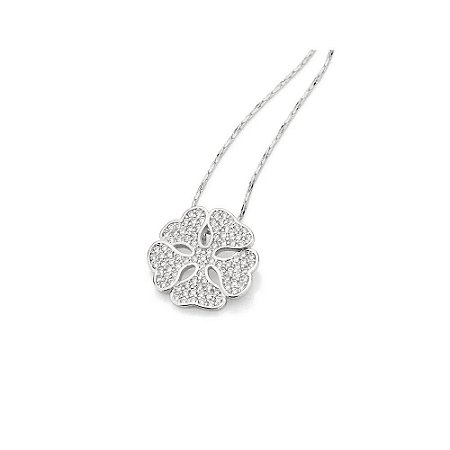 PINGENTE ROMMANEL RODHIUM FLOR CRAVEJADA – 140677