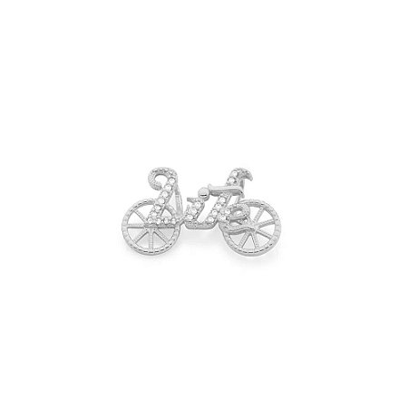 PINGENTE ROMMANEL RODHIUM BICICLETA COM DETALHES VAZADOS E A DESCRIÇÃO “LIFE” CRAVEJADA - 140727