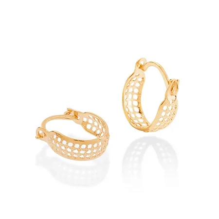 BRINCO ROMMANEL ARGOLINHA DE BOLINHAS VAZADAS - 523179