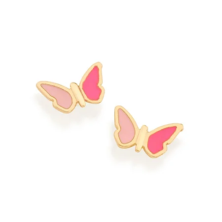 BRINCO ROMMANEL BORBOLETA DE RESINA ROSA - 526502