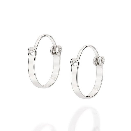 ARGOLA ROMMANEL FOLHEADA A PLATINA FINA LISA PEQUENA  320336