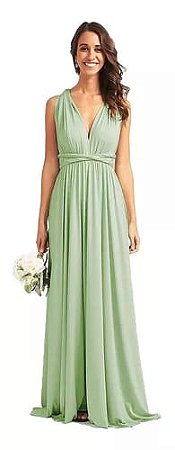 VESTIDO LONGO MULTIFORMAS VERDE MENTA LK