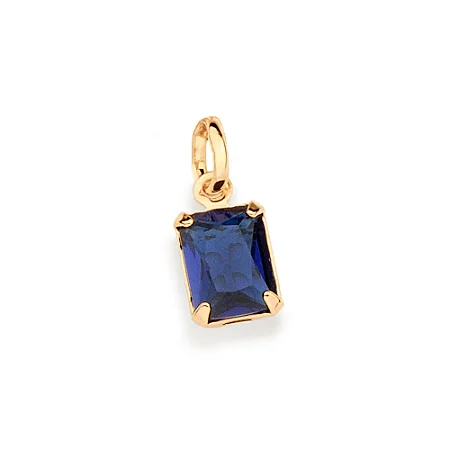 PINGENTE ROMMANEL CRISTAL RETANGULAR AZUL - 542635
