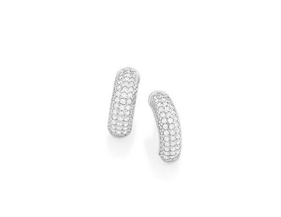 BRINCO ROMMANEL MEIA ARGOLA PAVÊ CRAVEJADO 121448