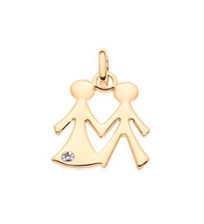 PINGENTE ROMMANEL CASAL MÃOS DADAS 541337