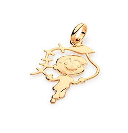 PINGENTE ROMMANEL MENINO SOLTANDO PIPA 541812