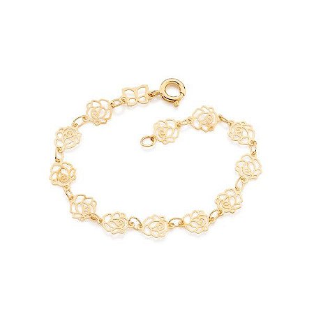 PULSEIRA ROMMANEL INFANTIL ROSAS VAZADAS - 551138