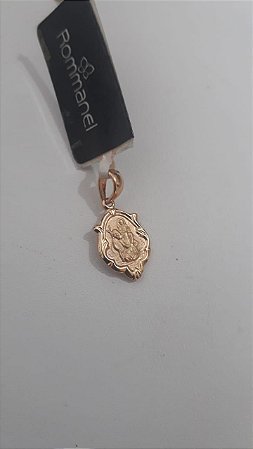 PINGENTE ROMMANEL MEDALHA SÃO CRISTOVÃO COM BORDAS TRABALHADAS 1,7 CM 540511