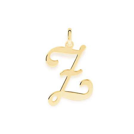 PINGENTE ROMMANEL DOURADO LETRA LISA DESENHADA 540675 – Letra Z