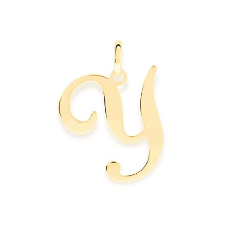 PINGENTE ROMMANEL DOURADO LETRA LISA DESENHADA 540675 – Letra Y