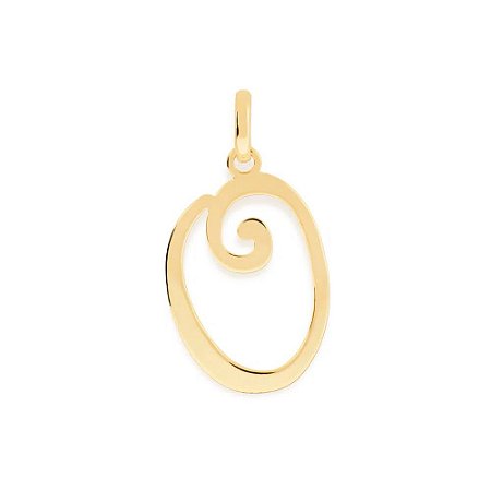 PINGENTE ROMMANEL DOURADO LETRA LISA DESENHADA 540675 – Letra O