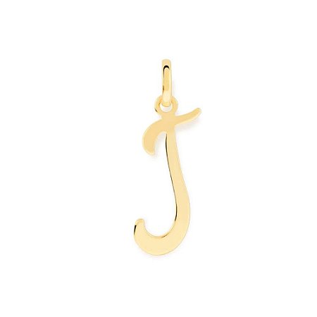 PINGENTE ROMMANEL DOURADO LETRA LISA DESENHADA 540675 – Letra J