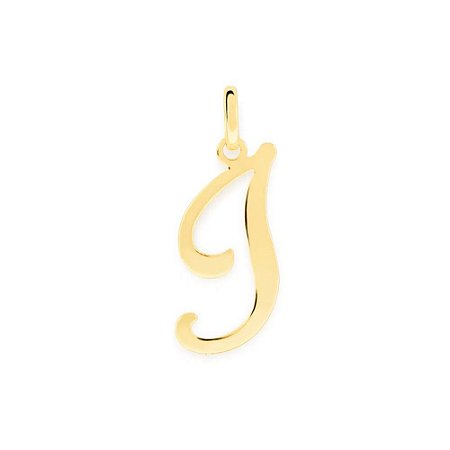 PINGENTE ROMMANEL DOURADO LETRA LISA DESENHADA 540675 – Letra I