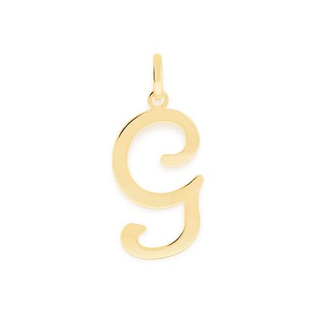 PINGENTE ROMMANEL DOURADO LETRA LISA DESENHADA 540675 – Letra G