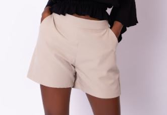 SHORT DE ALFAIATARIA POLIESTER COM FORRO