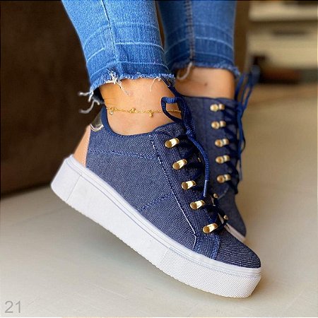 tenis em jeans feminino