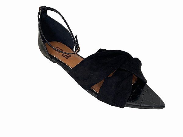 sandalia bico fino rasteira