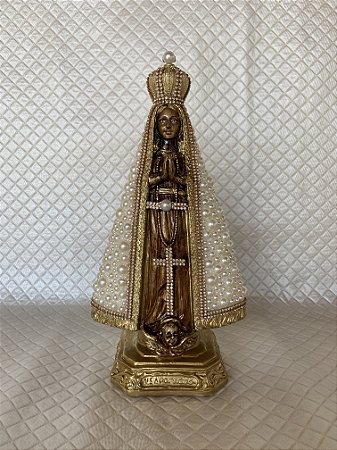 Imagem de Nossa Senhora Aparecida 33cm com pérolas