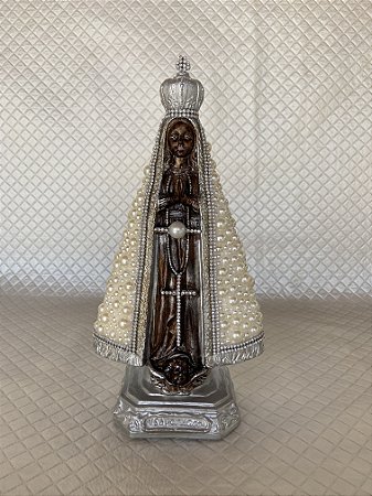 Imagem de Nossa Senhora Aparecida 33cm com pérolas