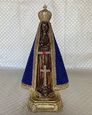 Imagem de Nossa Senhora Aparecida 33cm com pérolas