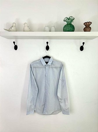 ZARA MAN Camisa masculina m l branca estampa M Second Hand Brecho